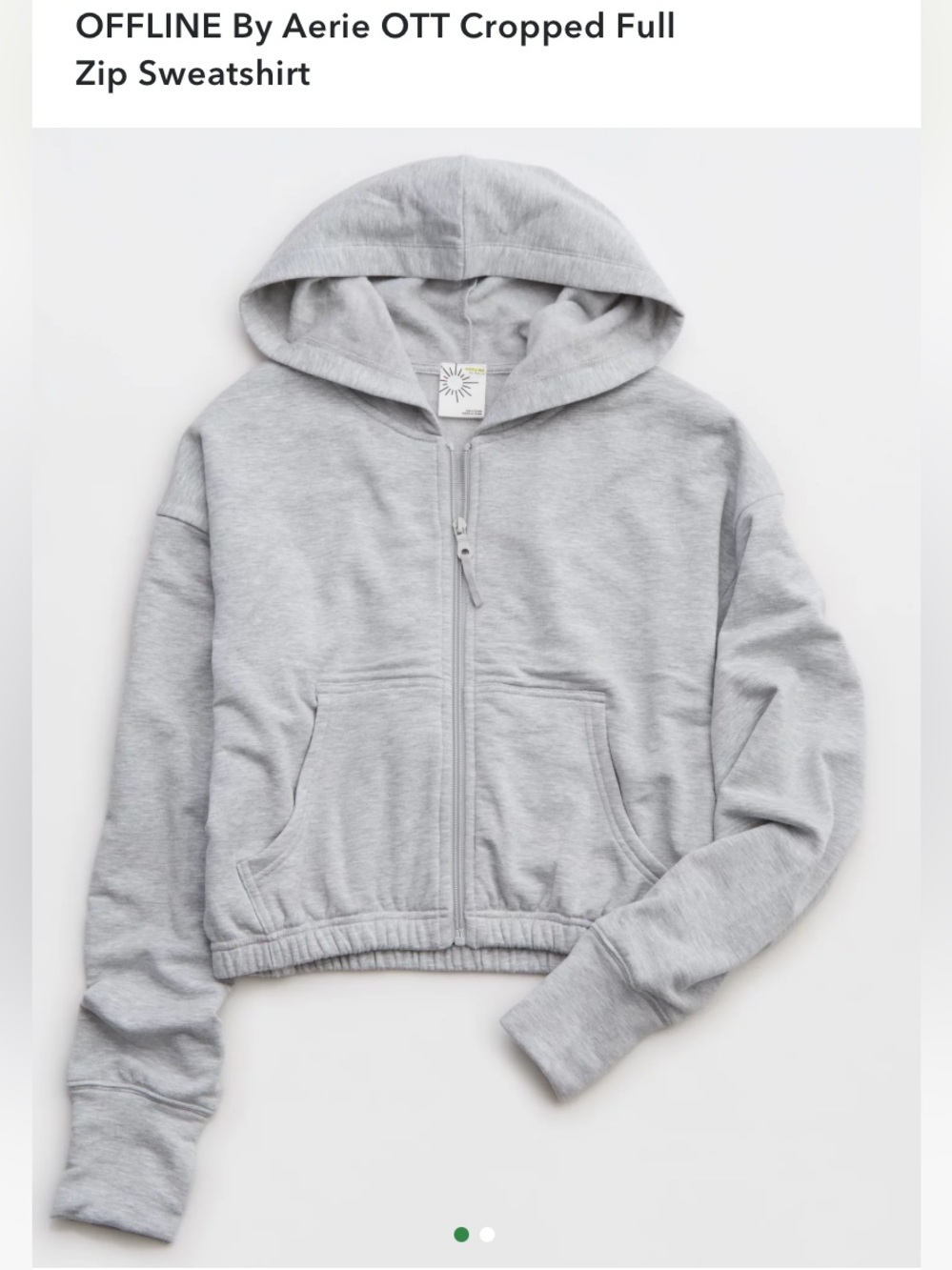 Aerie OTT Cropped Full Zip Sweatshirt